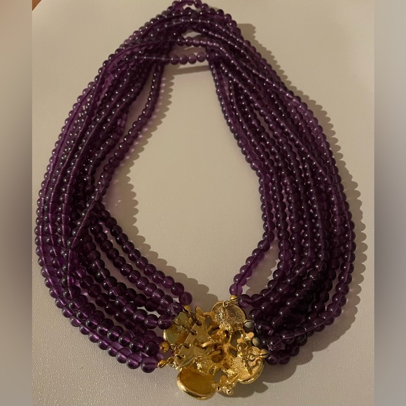 Vintage Elizabeth Taylor "Forever Violet" Statement Necklace 1994 Collection - Picture 11 of 16